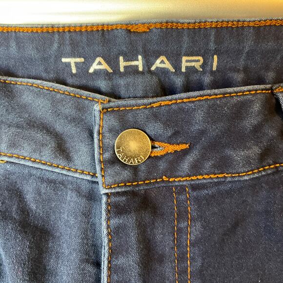 Tahari Women Skinny Jeans size 10 / 30 Navy Blue Mid Rise Stretch - Picture 9 of 12